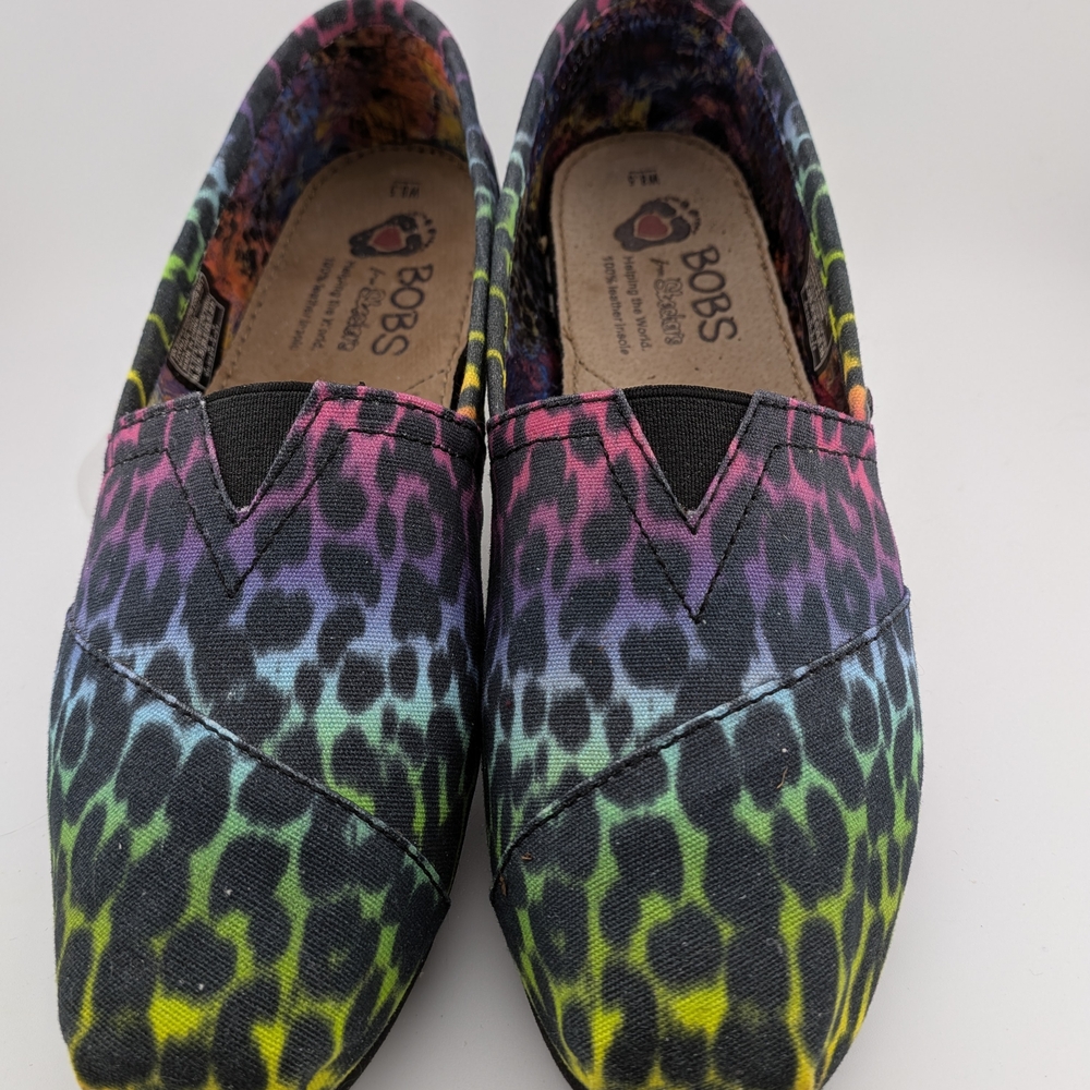 Skechers BOBS Slip-On Flats in Rainbow Leopard Print